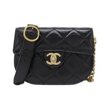 Chanel As2484 Calf Shoulder Bag Women Black One Size