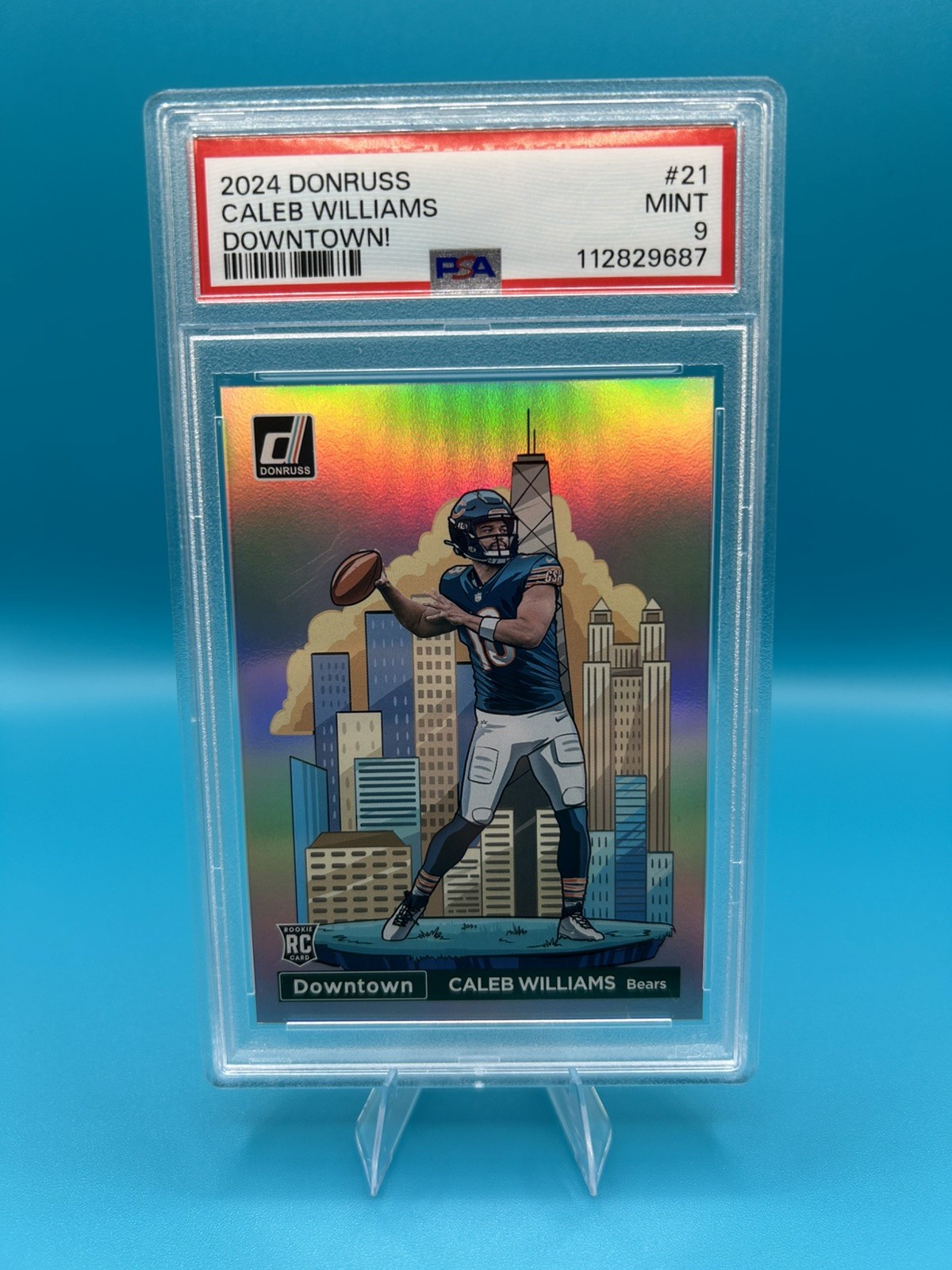 2024 Panini Donruss Downtown! Caleb Williams PSA 9 Rookie RC Chicago Bears
