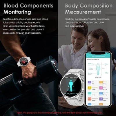 Smartwatch Herren mit Telefonfunktion Bluetooth WiFi Wasserdicht Schlaftracker