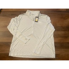 NWT Under Armour Mens 2X LT Gray Long Sleeve 1/2 Zip Athletic Performance Shirt