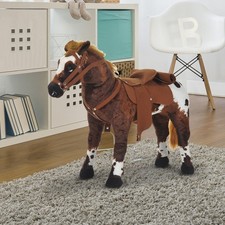 HOMCOM Spielpferd Reitpferd für 2+ Jahre Kinder mit Pferd Sound Plüschtier