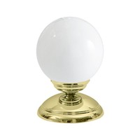 Tischleuchte Tischlampe Klein H: 17,5 Cm Messing Glas E14 Kugelschirm Blendarm