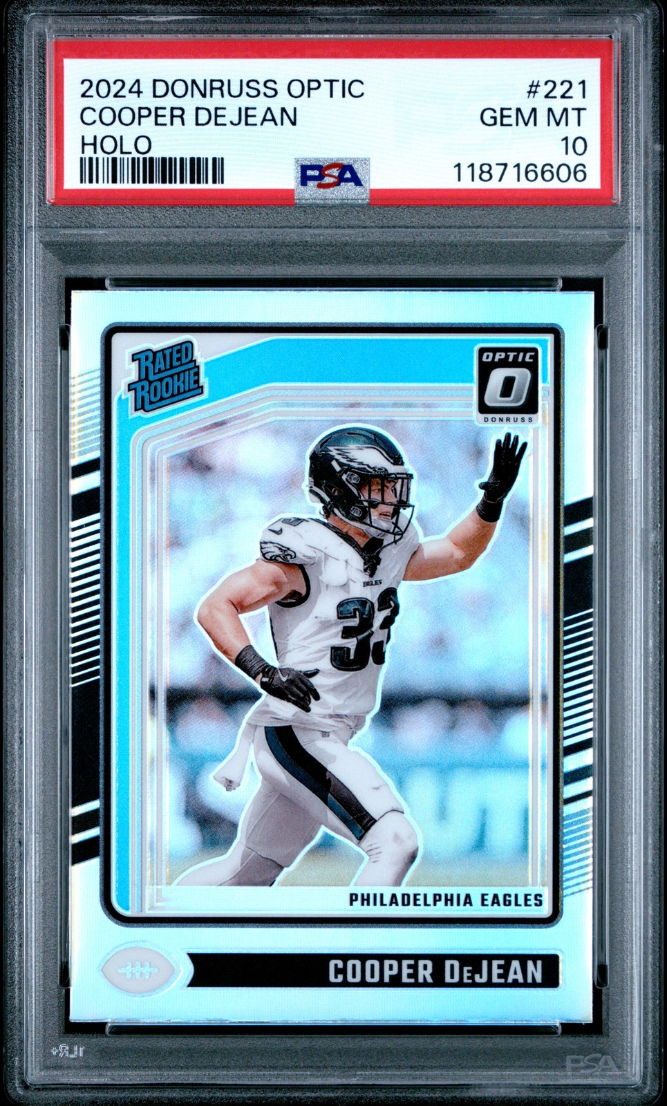 2024 PANINI DONRUSS OPTIC HOLO #221 COOPER DEJEAN PSA 10
