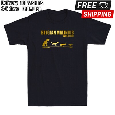 Belgian Malinois Evolution - Maligator Maliraptor Golden Print Men's T-Shirt NEW