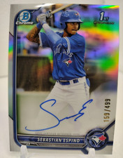 SEBASTIAN ESPINO AUTO #/499 REFRACTOR 2022 Bowman Chrome 1ST Blue Jays CPA-SE