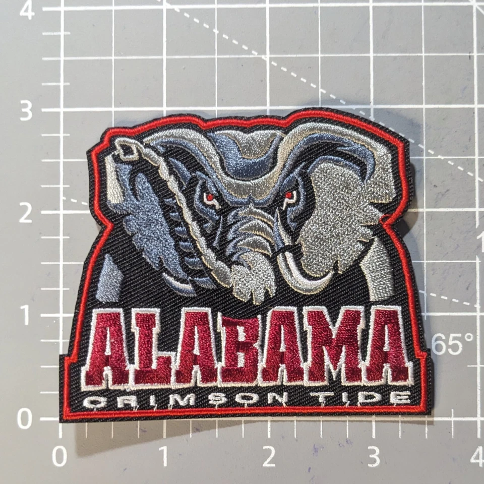 University of Alabama Crimson Tide Patch Roll Tide Embroidered Iron On 3x3.5" - Image 2 of 3