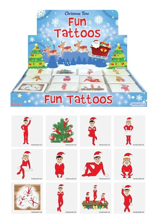 HENBRANDT ELF Temporary Tattoos Boys Girls Kids Party Loot Bag Fillers Christmas XMAS