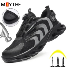 Rotary Buckle Work Sneakers Protective Shoes Lightweight Safety Puncture-Proof