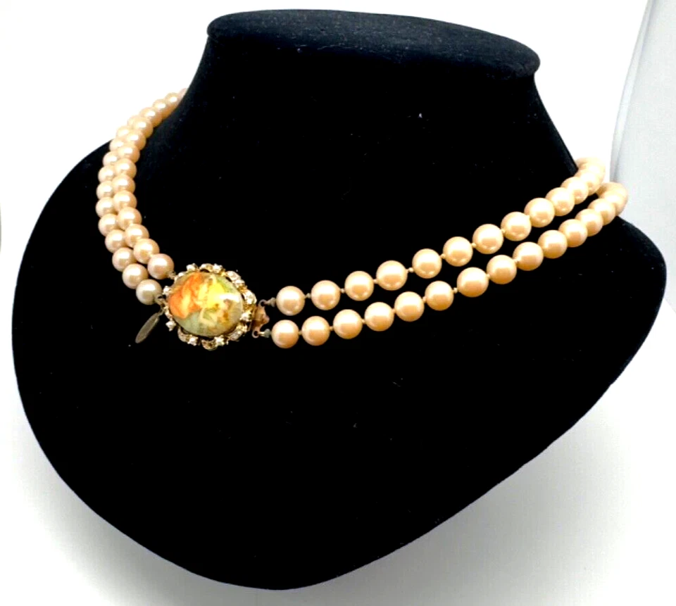 Hermoso collar con cuentas blancas de Michal Negrin único #361# Foto 2 de 4