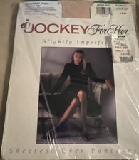 JOCKEY FOR HER SHEEREST EVER ULTRA CNTRL TOP PANTYHOSE ANTQUE WHITE M Tall