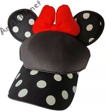 Disney Parks WDW Black Minnie Mouse PolkaDot Adult Hat Cap Ears