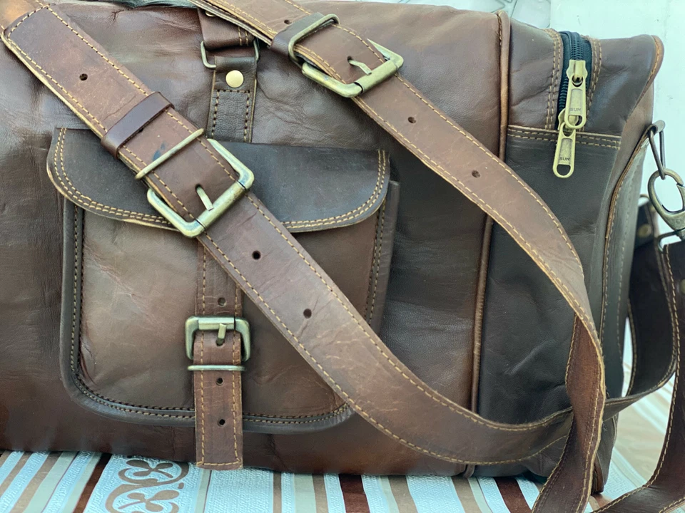 Sac De Voyage En Cuir Authentique Pour Hommes, Week-End, 30 Pouces De Large - Photo 3/4
