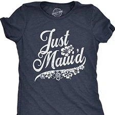 Crazy Dog Womens Sz 2XL Just Maui'd Hawaiian Floral T-Shirt Newlywed Honeymoon