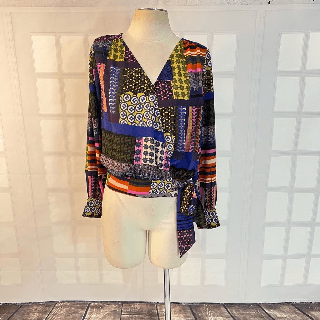 Peyton Jenson Evereve Cora patchwork colorful wra… - image 4