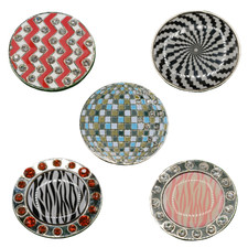 Fun Golf Ball Marker With Clear Crystal Golf Accessories For Divot Fixers 5-Pack