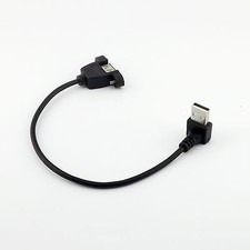 USB 2.0 A Female Panel Mount to USB A Male Down Angle Plug Extension Cable 25cm