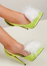 Tinker Bell Style White Fluffy Shoe Pom Poms DOES NOT INCLUDE SHOES