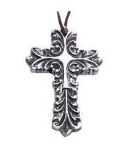 Decorative Antique Rustic Metal Cross Ornament Holiday Christmas Decoration New