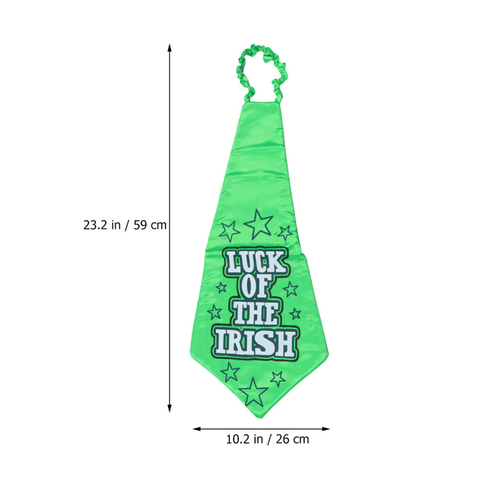2 Pcs Patrick Day Dress Up Costume Necktie Green Necktie St Patricks