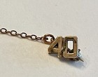 1940 Bowling Lapel Pin Sweater Pin w/Chain Vintage Goldtone — photo 3