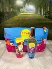 ESCADA AGUA DEL SOL 50ML EDT SPRAY/ 50ML BODY LOTION/ 1 COSMETIC BAG (GIFT SET)