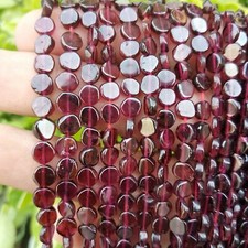 Natural Garnet Beads Top Quality Roundel Coin Shape Garnet Beads 5 - 6 mm 13"