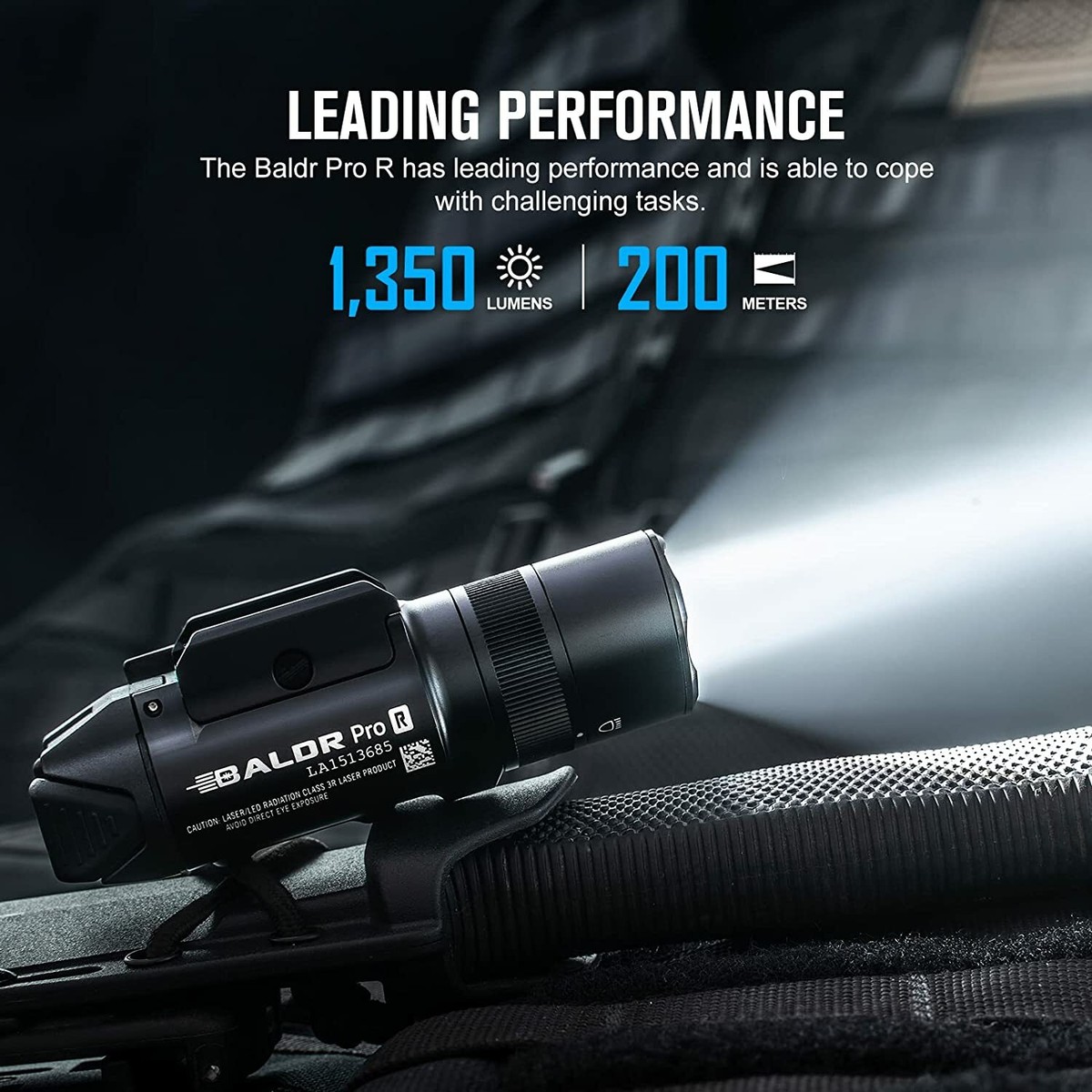 OLIGHT Baldr Pro R 1350 Lumen Green Laser Light Combo, Magnetic