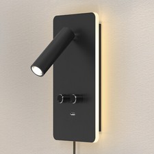 Plug in LED Wall Sconce Backlighting Dimmable...