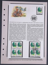 Nations Unies Document 1er jour Indépendance Pays & Peuples Coloniaux O & N/O