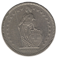 1985 Switzerland 2 Francs Coin – Swiss Helvetia – Collectible World Coin