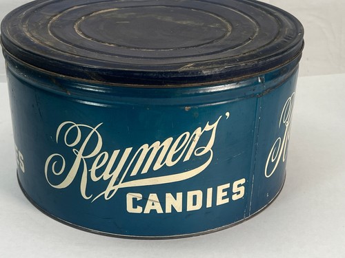 REYMERS BROS CANDIES ANTIQUE TIN BEAUTIFUL BLUE COLOR 12" X 7" PITTSBURGH PA - Picture 4 of 7