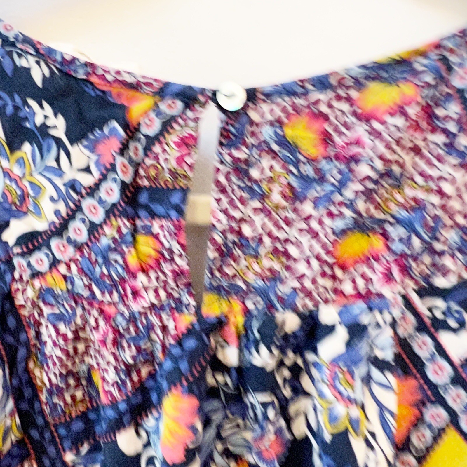 Entro Blouse Womens Patchwork Peasant Boho Top Tu… - image 7