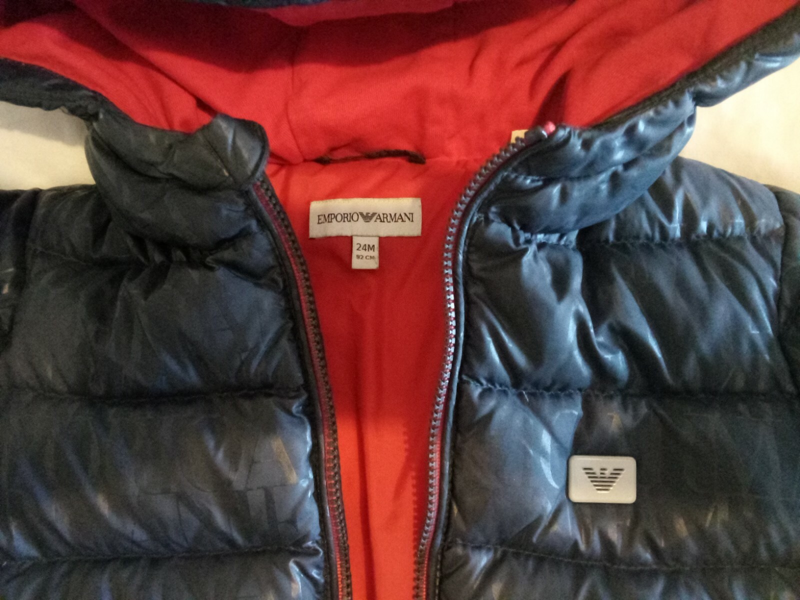 EMPORIO ARMANI toddler baby boy coat blue 24 months, excellent condition image 4