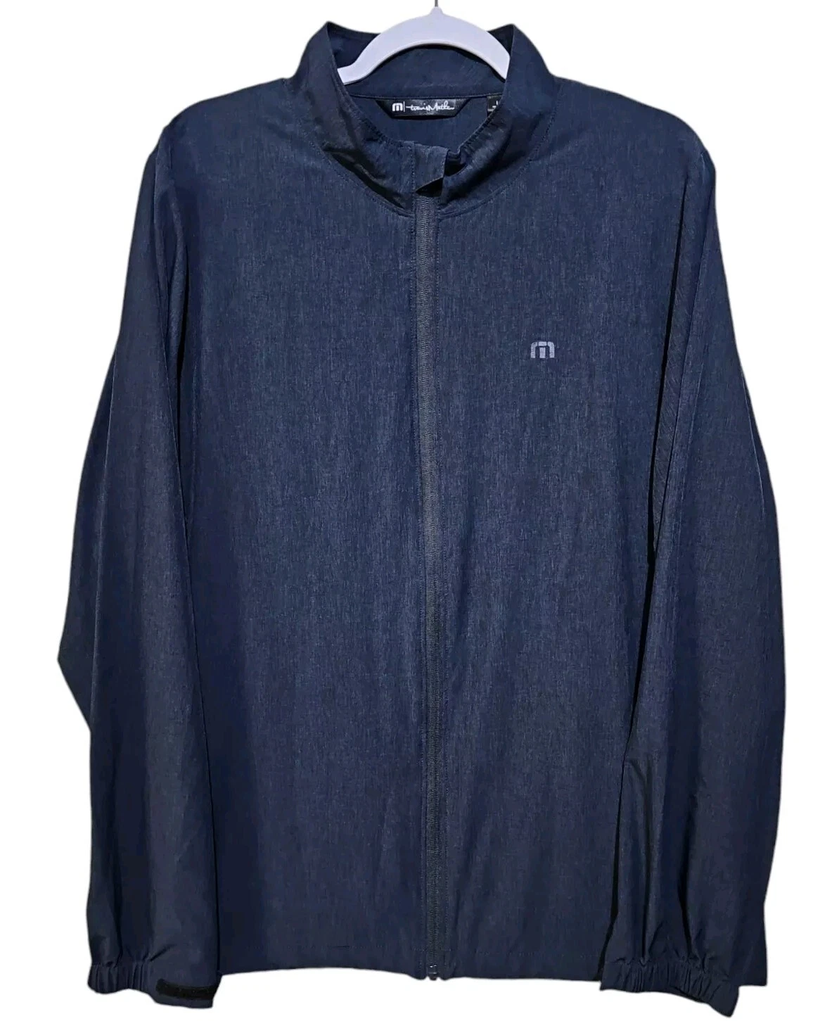 Travis Mathew Jacket Mens Size Large Blue Full Zip Windbreaker Lightweight
