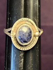 Vintage Mexican Sterling Silver Azurite Ring 8.5