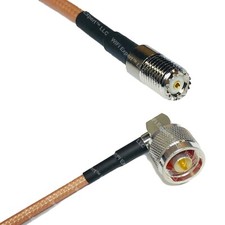 RG400 MINI UHF FEMALE to N MALE ANGLE RF Cable FAST-SHIP LOT