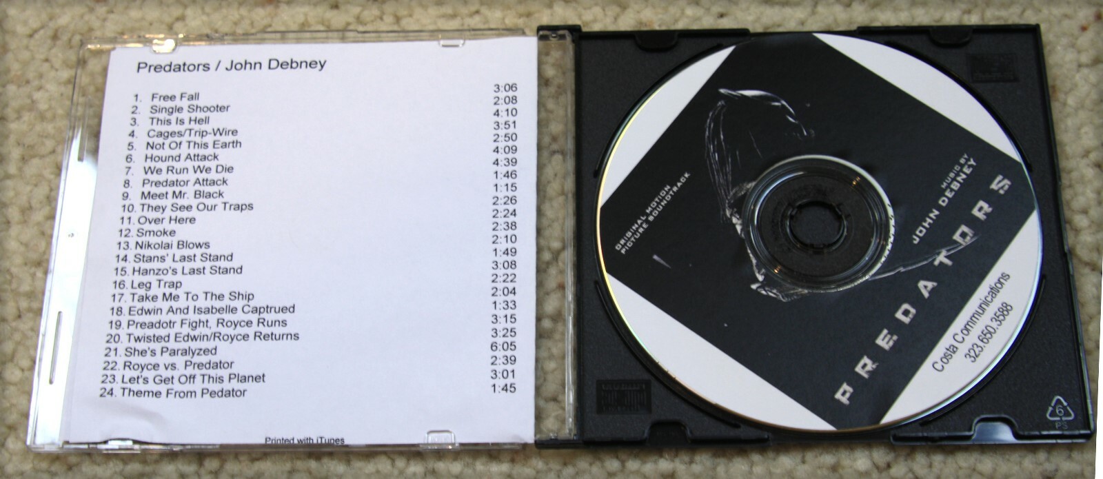 Predators Original Motion Picture soundtrack Advance Demo CD John ...