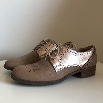 clarks gold brogues