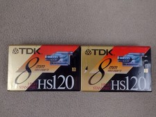 2 New TDK HS120 8mm Video Cassette Camcorder Tapes High Standard Sealed