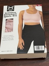 New In Box Women  s Members Mark PINK Seamless Racerback Sports Bra Size XL