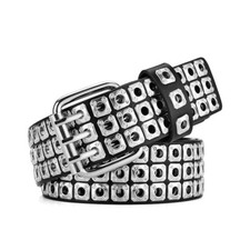 Gothic Studded Belt Rock Rivet Buckle Waistband Men Genuine Leather Belt Punk