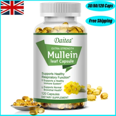 DAITEA Mullein Leaf Capsule per la pulizia e la disintossicazione dei polmoni integratore alimentare a base di erbe