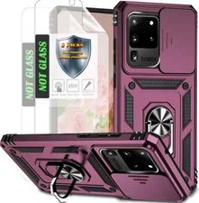 For Samsung Galaxy S20 Ultra 5G Case with HD Screen Protector Metal Ring