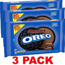 NABISCO OREO FAMILY SIZE CHOCOLATE CREME Sandwich Cookies - 1lb 2.71oz - 3 PACK