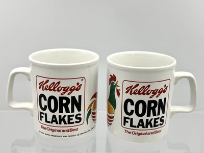 2x Kellogg s Cornflakes Keramik Tassen Sammlerstück 80er Retro Vintage