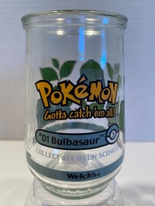1999 Pokémon Welch’s Jelly Jar Glass #01 Bulbasaur Nintendo Game Freak Vintage 