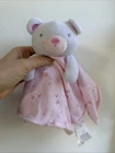 ROCK A BYE BABY BOUTIQUE Security Blanket Comforter White And Pink bear soft toy