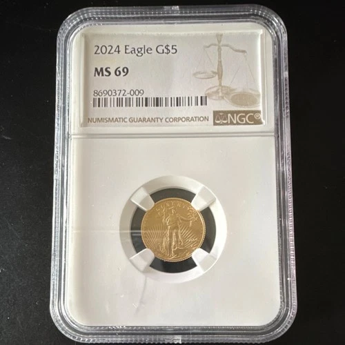 United States Mint American Eagle 2024 $5 1/10 oz Gold Coin NGC MS 69