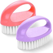 Durable Small Cleaning Brushes, 2 Pack with Heavy Duty Stiff Nylon