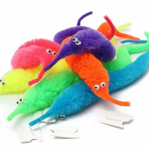 Wiggly Worm On A String Kids Toy Boys Girls Stocking Party Gift Filler 6Pcs - Picture 4 of 4